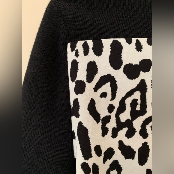 CHICO'S open Cardigan, black, animal print, cotton blend, size S, knitted, layer - Picture 4 of 7